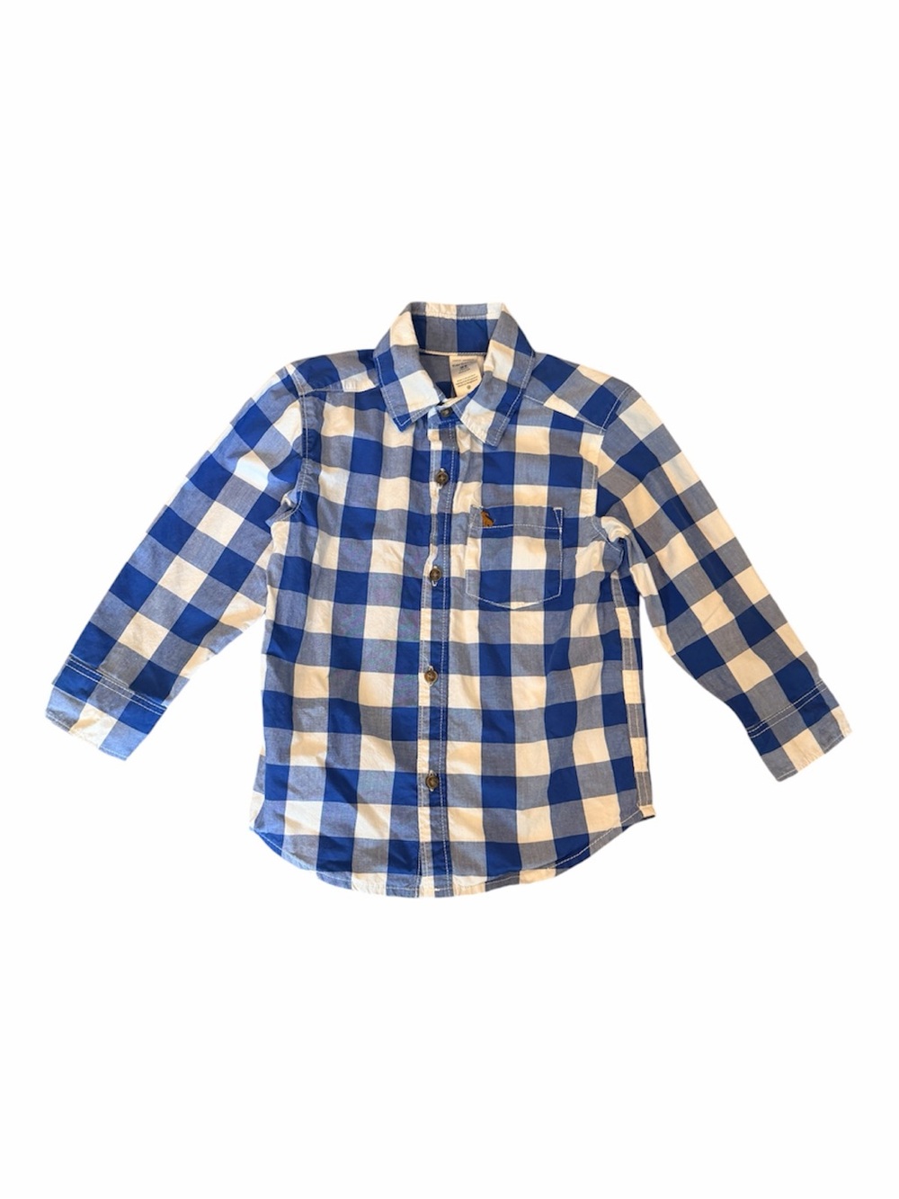 Blue and White Plaid Button-Down Shirt for Toddler